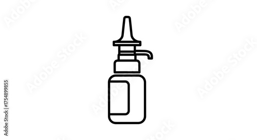 Nasal spray bottle icon line art simple illustration.
