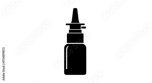 Nasal Spray Bottle Illustration for Medical Use.