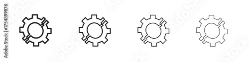 Broken gear icon set vector eps10. illustration, logo sign symbol pictogram template