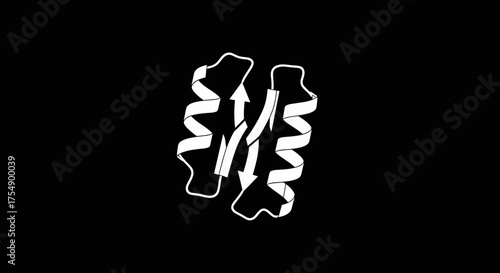 Protein Structure Depiction Alpha Helices and Beta Sheets Illustration.