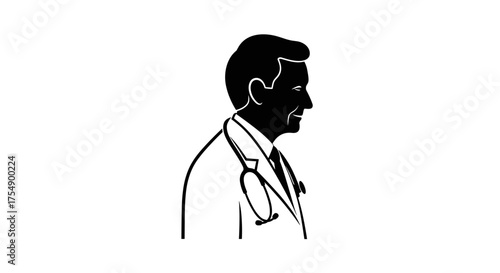 Silhouette of a Doctor Professional Healthcare Provider.