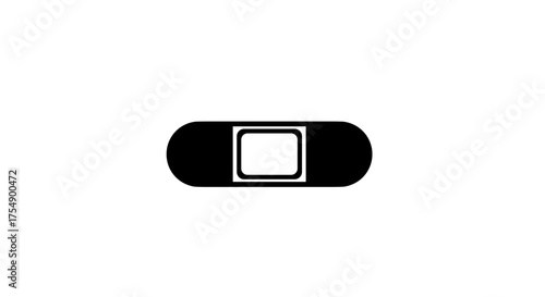 Simple Black and White Bandage Icon 1.