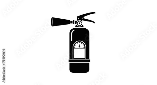 Simple black fire extinguisher icon for safety and emergency.