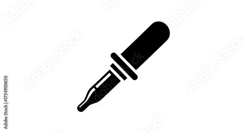 Simple black glyph icon of a laboratory pipette dropper.