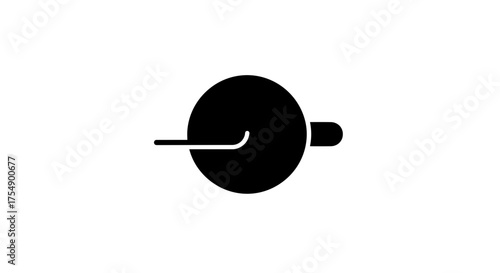 Simple black icon representing a button with a single line.