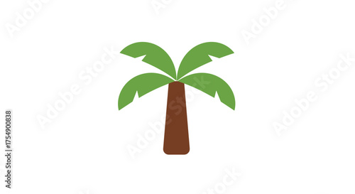 Simple flat vector illustration of a tropical palm tree.