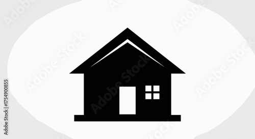Simple house icon representing home residence and housing concept.