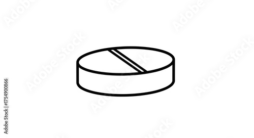 Simple line art drawing of a medical pill icon.