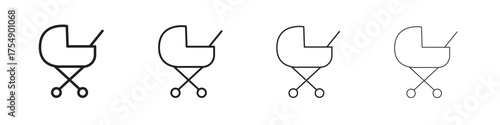 Baby carriage icon set vector eps10. illustration, logo sign symbol pictogram template