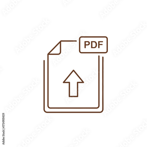 PDF Upload Icon – Minimal File Format Arrow Symbol Vector Illustration