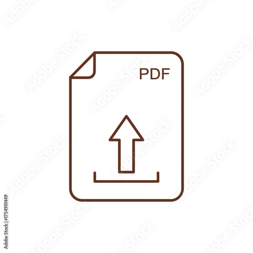PDF Upload Icon – Minimal File Format Arrow Symbol Vector Illustration
