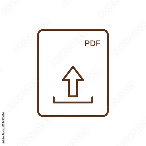 PDF Upload Icon – Minimal File Format Arrow Symbol Vector Illustration