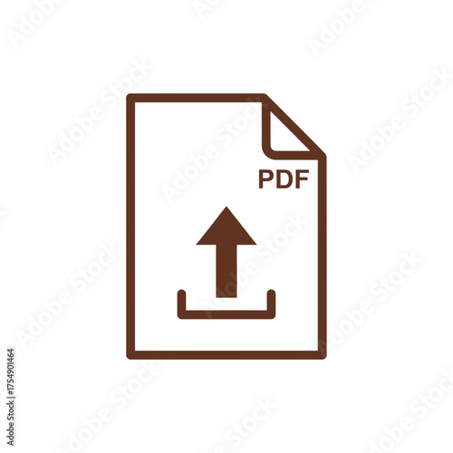 PDF Upload Icon – Minimal File Format Arrow Symbol Vector Illustration