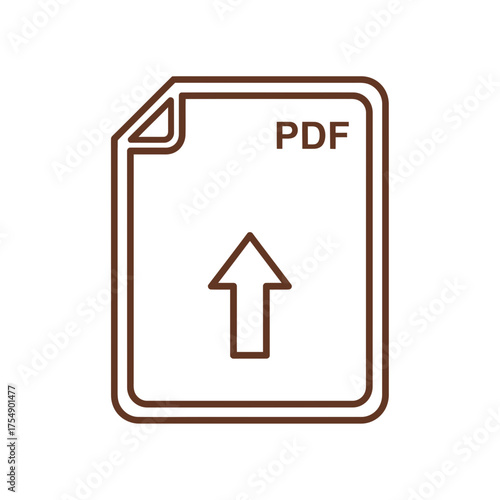 PDF Upload Icon – Minimal File Format Arrow Symbol Vector Illustration