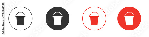 Water bucket icon for ui or ux isolated on white for mobile app, editable