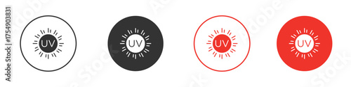 UV icon for ui or ux isolated on white for mobile app, editable