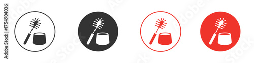 Toilet brush icon for ui or ux isolated on white for mobile app, editable