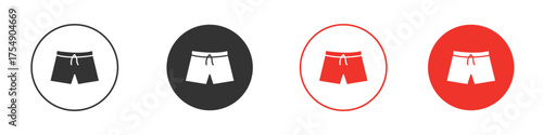Swim shorts icon for ui or ux isolated on white for mobile app, editable