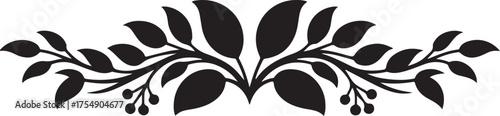 Decorative Black Leaves Vector Illustration