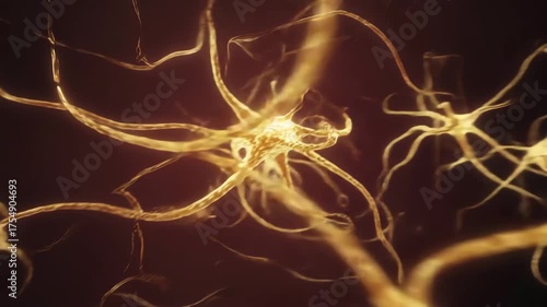 Dynamic visualization of neurons firing and forming new synaptic connections within the human brain, glowing with electric energy.
