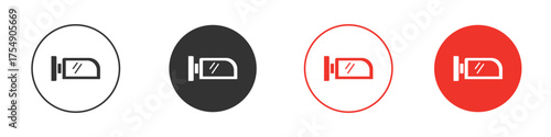 Side mirror icon for ui or ux isolated on white for mobile app, editable