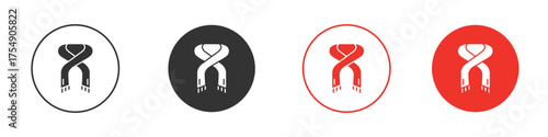 Scarf icon for ui or ux isolated on white for mobile app, editable