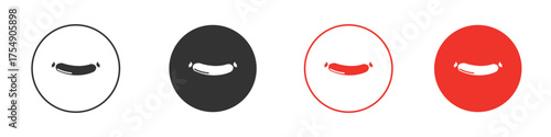 Sausage icon for ui or ux isolated on white for mobile app, editable