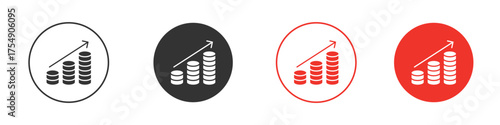 Revenue icon for ui or ux isolated on white for mobile app, editable