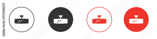 Rear mirror icon for ui or ux isolated on white for mobile app, editable