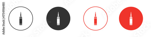 Punching bag icon for ui or ux isolated on white for mobile app, editable