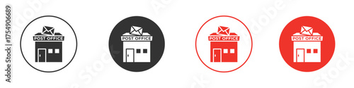 Post office icon for ui or ux isolated on white for mobile app, editable