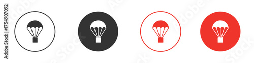 Parachute icon for ui or ux isolated on white for mobile app, editable