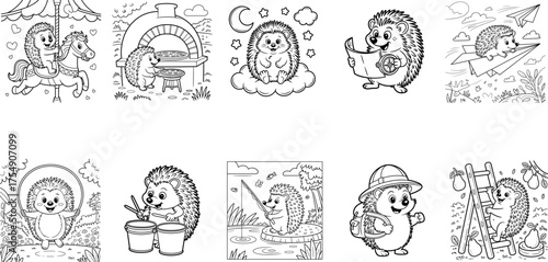 Garden Hedgehogs – Cute Hedgehog Coloring Pages