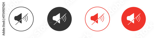 Mute sound icon for ui or ux isolated on white for mobile app, editable