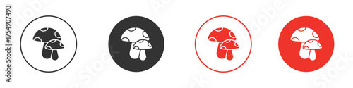 Mushrooms icon for ui or ux isolated on white for mobile app, editable