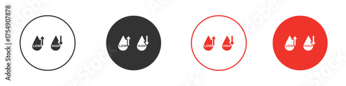 Low and high cholesterol icon for ui or ux isolated on white for mobile app, editable