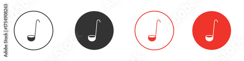 Ladle icon for ui or ux isolated on white for mobile app, editable