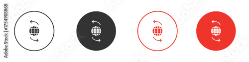 Import export icon for ui or ux isolated on white for mobile app, editable