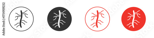 Human artery icon for ui or ux isolated on white for mobile app, editable