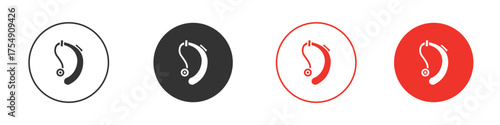 Hearing aid icon for ui or ux isolated on white for mobile app, editable