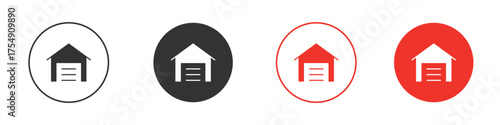 Garage icon for ui or ux isolated on white for mobile app, editable