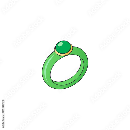 Green jade ring vector illustration scalable elegant jewelry design icon vector