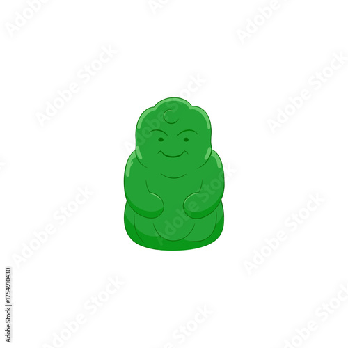 Green jade carving sculpture vector illustration serene buddhism icon scalable eps vector