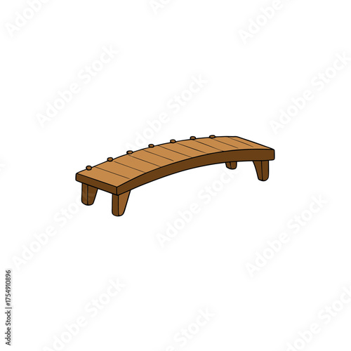 Scalable vector illustration of a small wooden dulcimer bridge icon vector