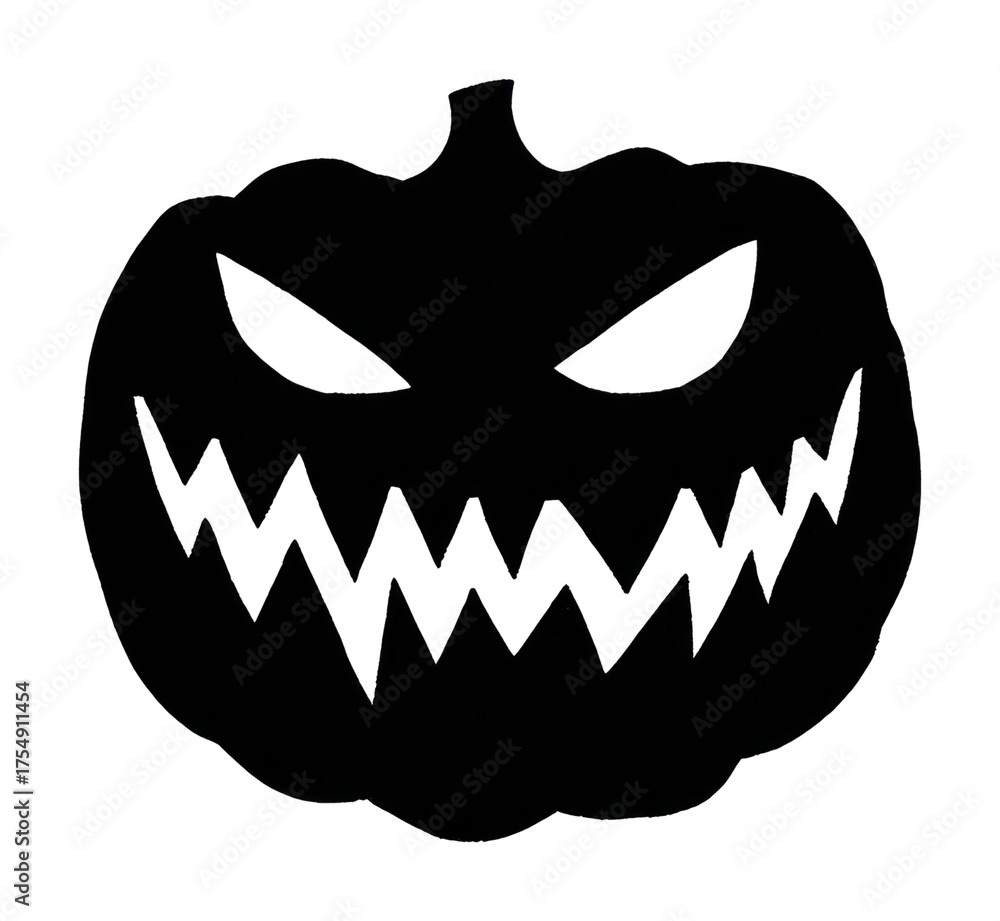 Fototapeta premium PNG Spooky black pumpkin silhouette design.