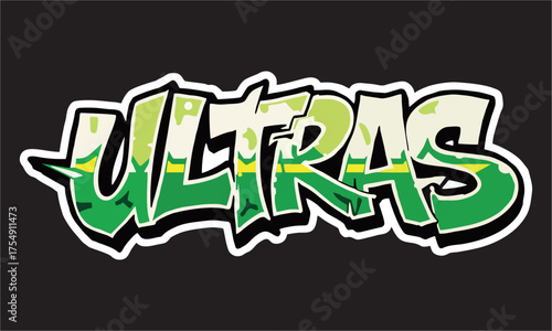 A vector of Ultras text for football fans hooligans 