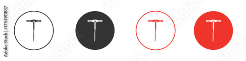Corkscrew icon for ui or ux isolated on white for mobile app, editable