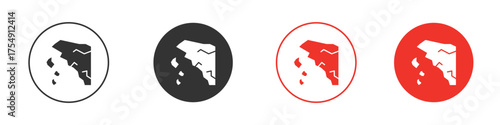 Cliff icon for ui or ux isolated on white for mobile app, editable