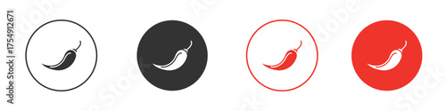 chilli pepper icon for ui or ux isolated on white for mobile app, editable