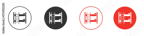 Bunk bed icon for ui or ux isolated on white for mobile app, editable